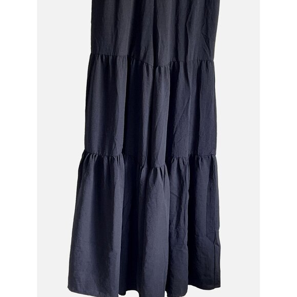 Sandy & Sid New York Womens Black Sleeveless Maxi Jumpsuit Wide leg Tiered M - Picture 4 of 7